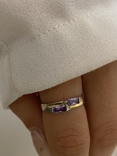 Anillo cubic Rectangular doble (colores surtidos) - comprar online