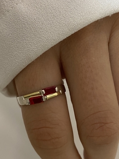 Anillo cubic Rectangular doble (colores surtidos) - Vogamayorista