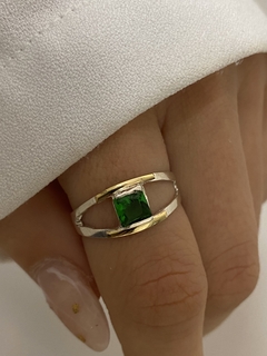Anillo cubic Cuadrado doble linea - Vogamayorista