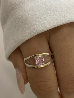 Anillo cubic Cuadrado doble linea - comprar online
