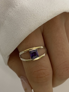 Imagen de Anillo cubic Cuadrado doble linea