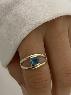 Anillo cubic Cuadrado doble linea