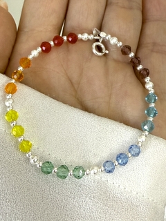 Pulsera chakras con cierre y bolita arenada - comprar online