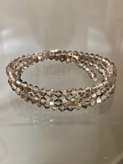 Pulsera cristal bicono gris (C/Cierre)