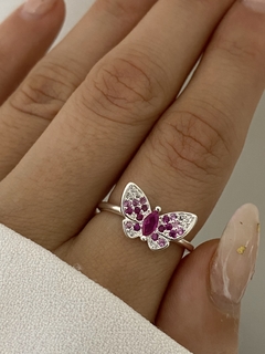 Anillo mariposa rosa - comprar online