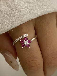 Anillo flor cubic (Regulable)