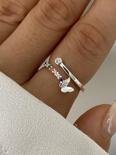 Anillo cubic y mariposa (Regulable) - comprar online