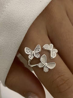 Anillo tres mariposas (Regulable)