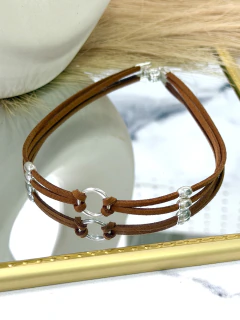 Choker gamuza marrón modelo 6