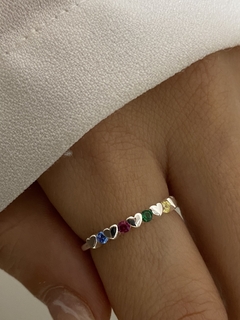 Anillo corazones y cubic