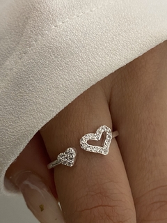 Anillo 2 corazones cubic (Regulable)