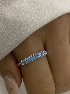 Anillo cubic turquesa