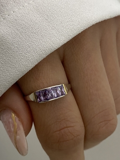 Anillo cubic rectangular (Lila)