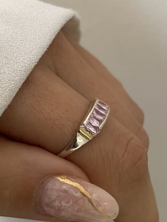 Anillo cubic rectangular (Rosa) - comprar online