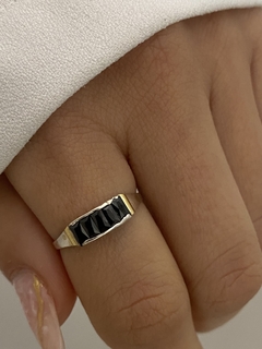 Anillo cubic rectangular (Negro)