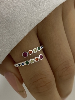 Anillo circulos multicolor regulable