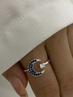 Anillo luna y cubic (Regulable)