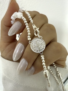 Rosario cubitos blancos san Benito 55 cm - comprar online
