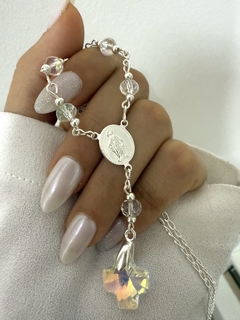 Denario cristal y cruz swarovski 50 cm
