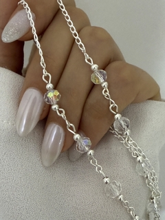 Denario cristal y cruz swarovski 50 cm - Vogamayorista