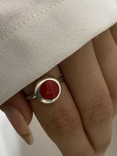 Anillo piedra rojo chica