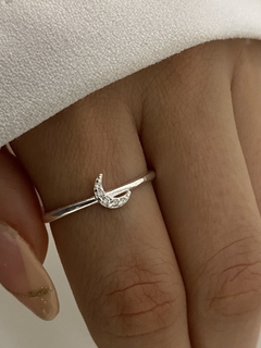 Anillo luna con cubic