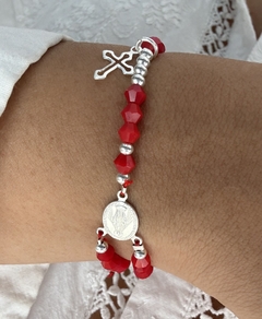 Pulsera cristal denario roja ajustable - comprar online