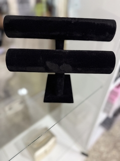 Exhibidor Tubo Doble de pulsera negro - comprar online
