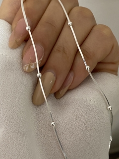 Cadena colita de rata y bolitas (42cm + 3cm)
