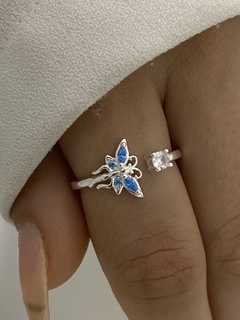 Anillo mariposa celeste importado (Regulable)