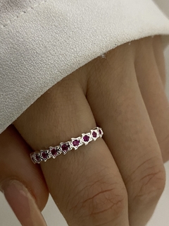 Anillo estrellitas cubic rosa importado