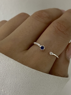 Anillo cubic azul importado (Regulable) - comprar online