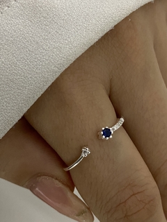 Anillo cubic azul importado (Regulable)