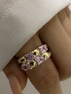 Anillo 4 cubic rosa - comprar online