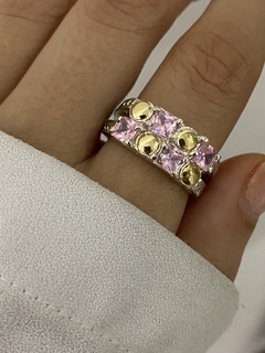 Anillo 4 cubic rosa - Vogamayorista