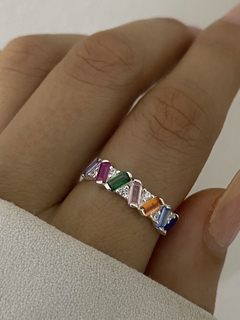 Anillo rectángulos multicolor y cubic - comprar online