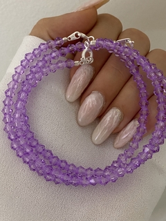 Pulsera cristal lila (Con Cierre)