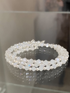 Pulsera cristal blanco tornasol (Con Cierre) - comprar online