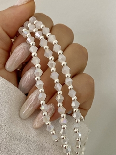 Pulsera cristal blanco tornasol (Con Cierre) en internet
