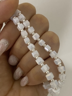 Pulsera cubito blanca tornasol (elastizada)