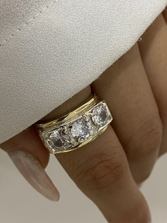 Anillo 3 piedras blanco - comprar online