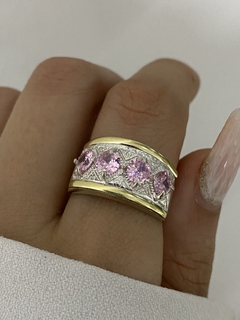Anillo 4 piedras rosa - comprar online