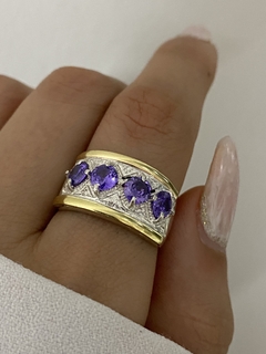 Anillo 4 piedras lila - comprar online