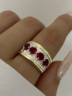 Anillo 4 piedras rojo - comprar online