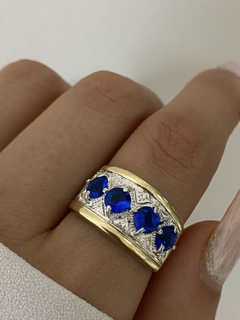 Anillo 4 piedras azul - comprar online