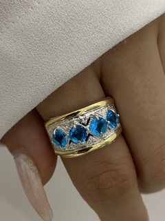 Anillo 4 piedras turquesa