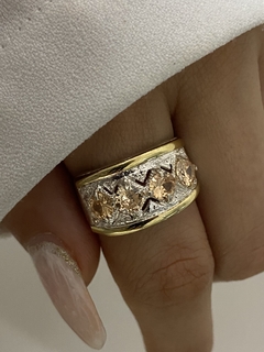 Anillo 4 piedras ámbar