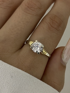 Anillo piedra circular blanco - comprar online