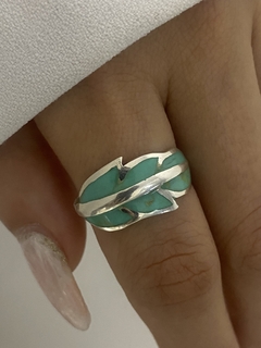 Anillo hoja aqua