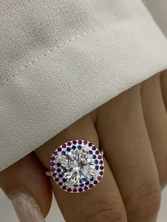 Anillo piedra y cubic